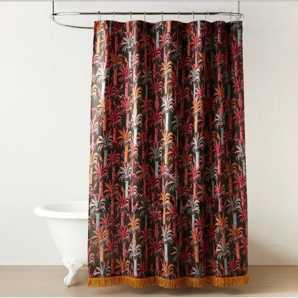 Opalhouse x Jungalow Palm Print Shower Curtain Tropical Bathroom Decor